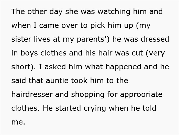 Sis Who Had Miscarriage Forces Gender Roles On Kid, Sibling Says She Would Have Been An Awful Mom