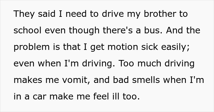 Parents Demand Daughter Drive Younger Bro Despite Hygiene Issues, Teen Refuses And Gives Up Car Use