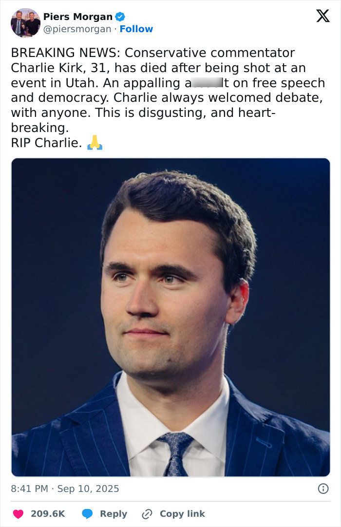 After Charlie Kirk Lost His Life At 31, Chris Pratt And Other Celebrities React To The News