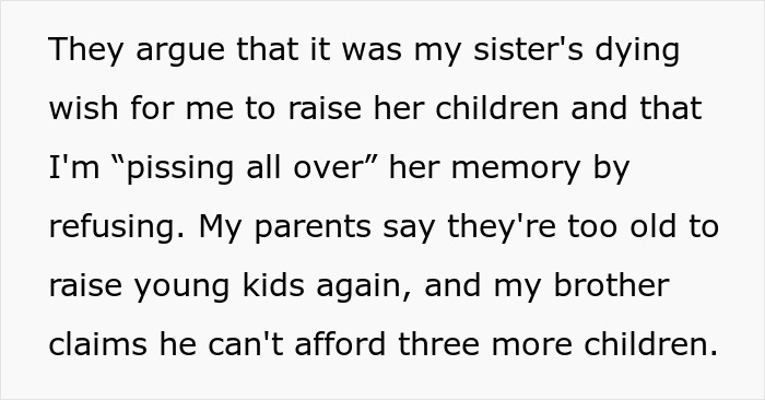 “AITA For Refusing To Let My Sister&#8217;s Kids Stay With Me After She Passed Away?”