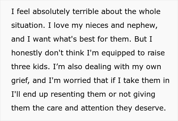 “AITA For Refusing To Let My Sister&#8217;s Kids Stay With Me After She Passed Away?”