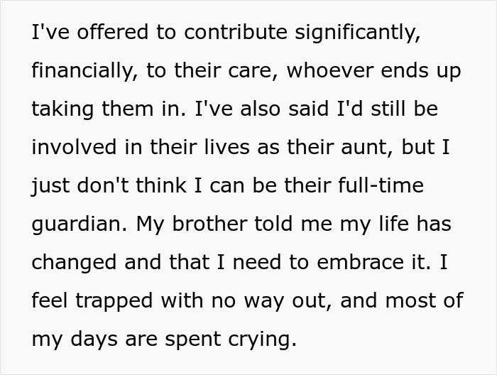 “AITA For Refusing To Let My Sister&#8217;s Kids Stay With Me After She Passed Away?”