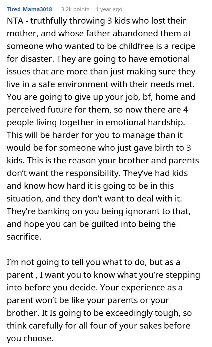 “AITA For Refusing To Let My Sister&#8217;s Kids Stay With Me After She Passed Away?”
