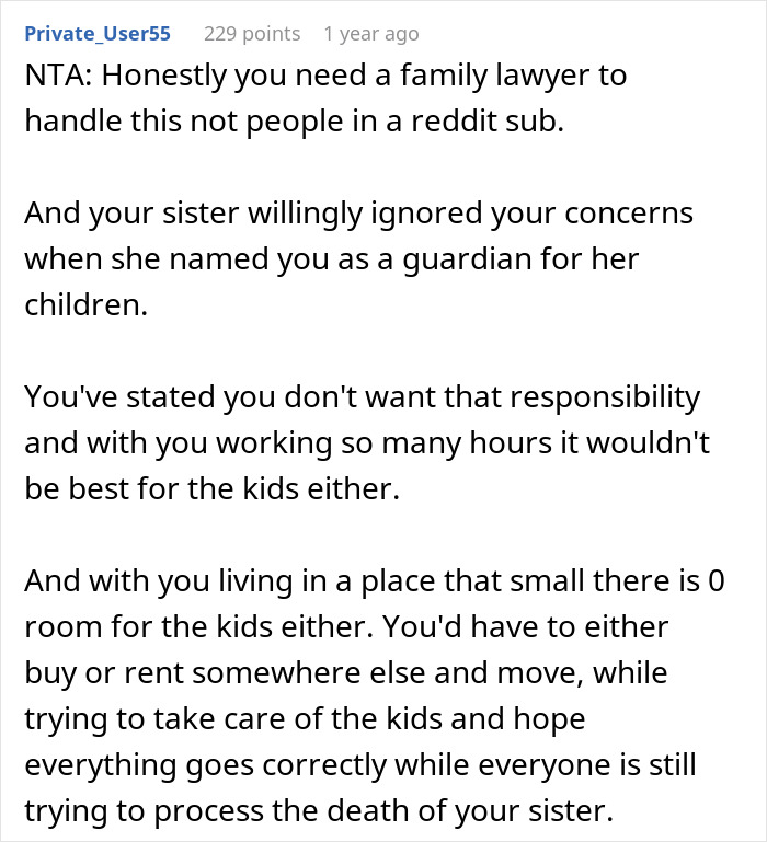 “AITA For Refusing To Let My Sister&#8217;s Kids Stay With Me After She Passed Away?”