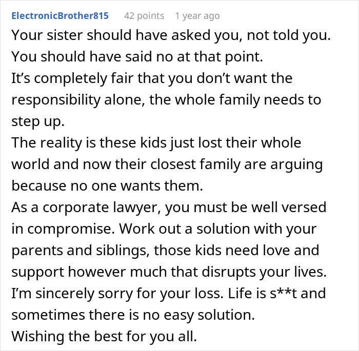 “AITA For Refusing To Let My Sister&#8217;s Kids Stay With Me After She Passed Away?”