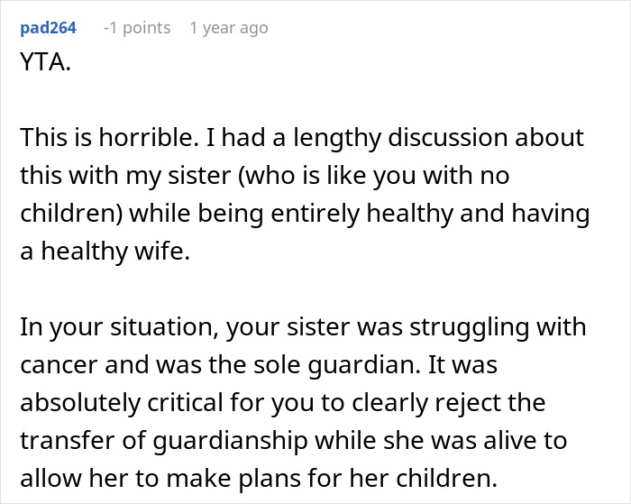 “AITA For Refusing To Let My Sister&#8217;s Kids Stay With Me After She Passed Away?”