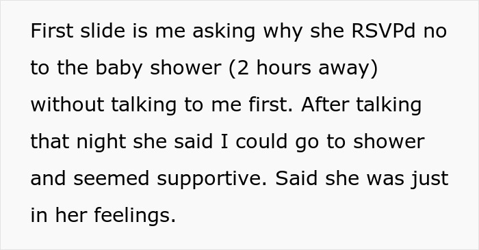 Wife’s Reaction To Husband Attending His Sister’s Baby Shower Leaves Him In Need Of Therapy