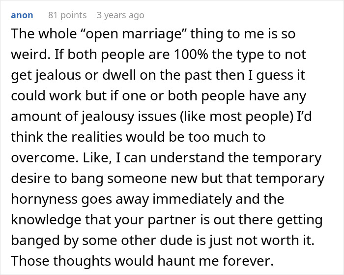 Guy Learns The Hard Way That An &#8220;Open Marriage&#8221; Is Way More Fun For His Wife Than Him