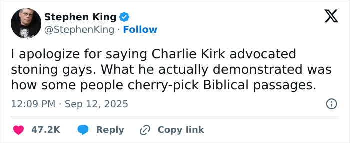 Elon Musk Has Strong One Word Response To Stephen King&#8217;s False Allegation Against Charlie Kirk After His Passing