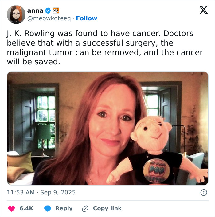 J.K. Rowling Team Breaks Silence On Viral Cancer Rumor That Sparked Extremely Violent Reactions