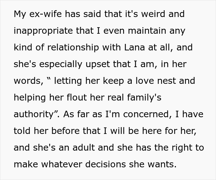 Mom Is Furious Ex Is Letting Stepdaughter Date And Have A “Love Nest” After Her Bio-Dad Said No