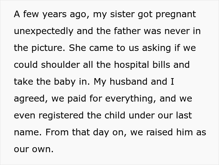 &#8220;AITA For Refusing To Give My Sister Back The Child I&#8217;ve Raised As My Own?&#8221;