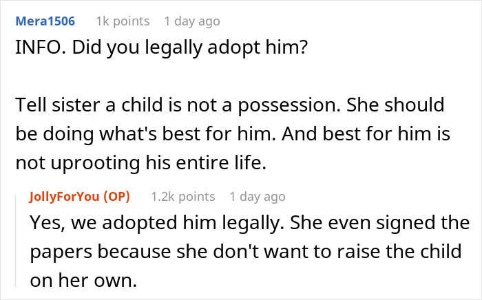 &#8220;AITA For Refusing To Give My Sister Back The Child I&#8217;ve Raised As My Own?&#8221;