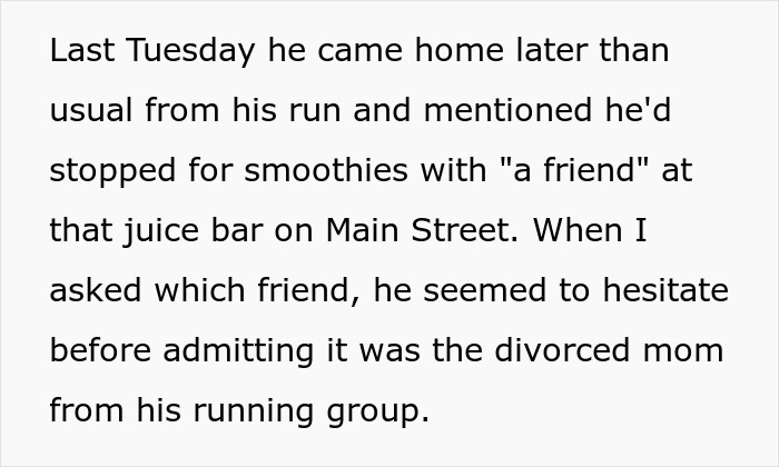 Woman Suspects Husband’s Evening Runs With Divorced Mom Are More Than Just Exercise