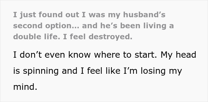 Woman Finds Out She Was Just A Convenient Plan B For Her Husband, Can’t Believe She Was Fooled