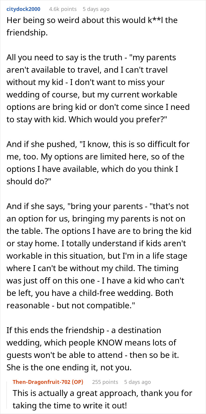 Friendship Gets Tested By Bride’s Rules After BFF Is Expected To Bring A Babysitter For Destination Wedding