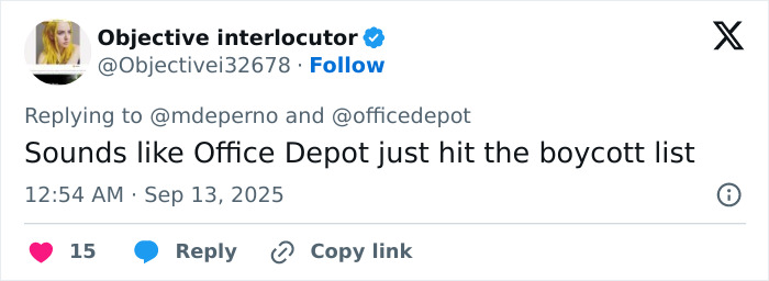 Office Depot Fires &#8216;Insensitive&#8217; Staffer After Refusing To Print Charlie Kirk Vigil Poster
