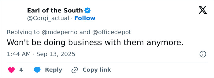 Office Depot Fires &#8216;Insensitive&#8217; Staffer After Refusing To Print Charlie Kirk Vigil Poster