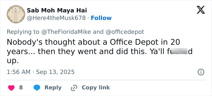 Office Depot Fires &#8216;Insensitive&#8217; Staffer After Refusing To Print Charlie Kirk Vigil Poster