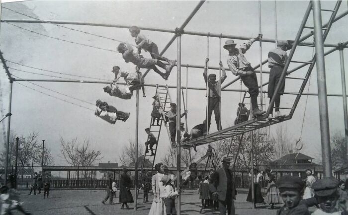 33 Historic Photos Of Playgrounds That Show How Being A Kid Back Then Was A Life Risk