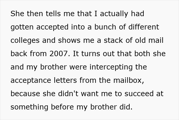 Mom Admits She Purposefully Hid College Acceptance Letters From Least Favorite Kid