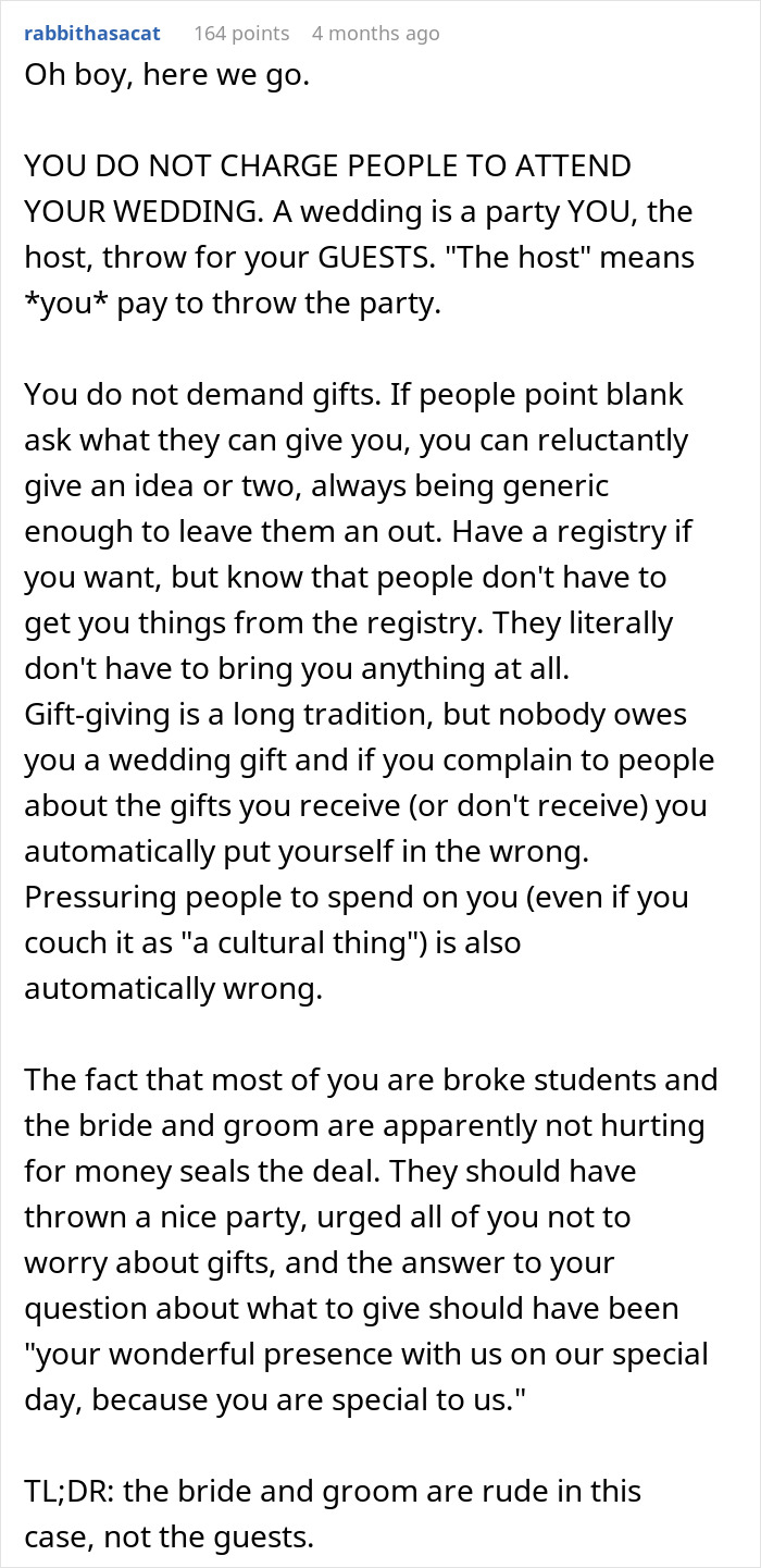 Bride Demands $200 From Friends After “Cheap” Wedding Shower Gifts Sparked Her Wrath