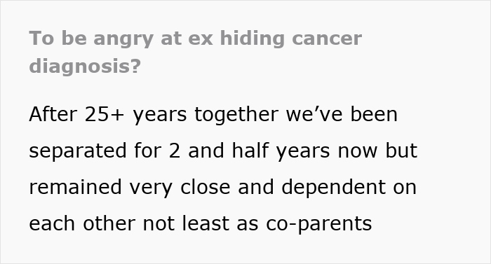 Ex-Husband Hides Stage 3 Prostate Cancer From Fam, Ex-Wife Learns Accidentally Through His Mail