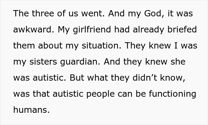 Man Accidentally Tanks Relationship After Joking With Autistic Sister At Dinner With GF’s Parents