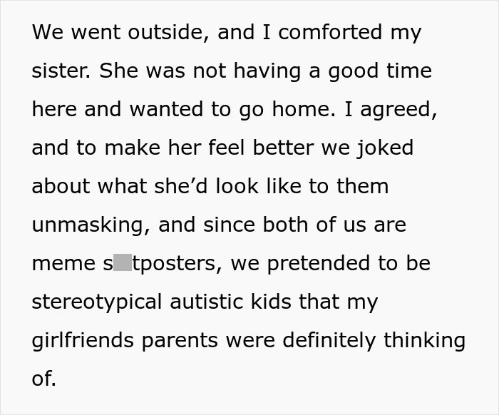 Man Accidentally Tanks Relationship After Joking With Autistic Sister At Dinner With GF’s Parents