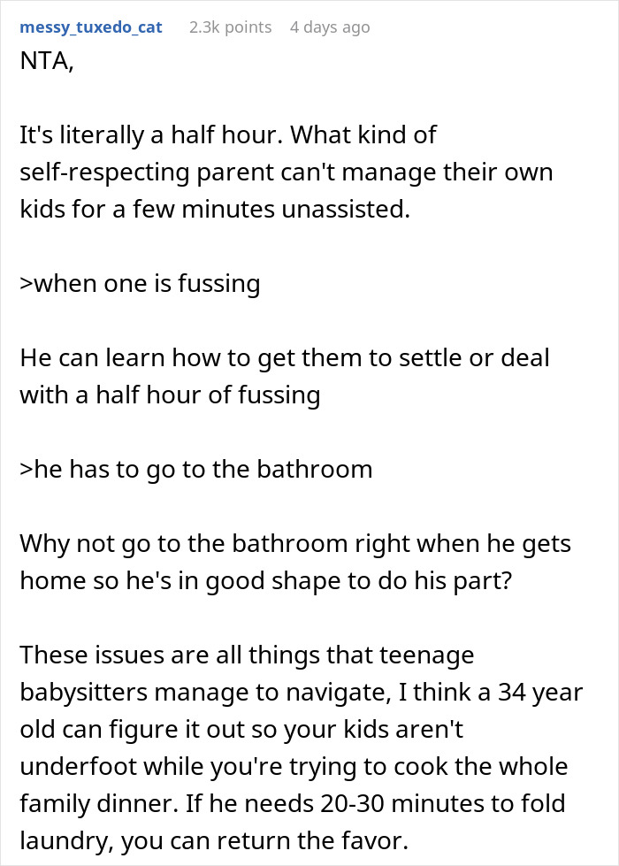 Husband Upset After Wife Refuses To Help Change The Child While Cooking Dinner