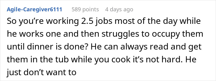 Husband Upset After Wife Refuses To Help Change The Child While Cooking Dinner