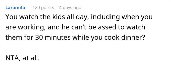 Husband Upset After Wife Refuses To Help Change The Child While Cooking Dinner