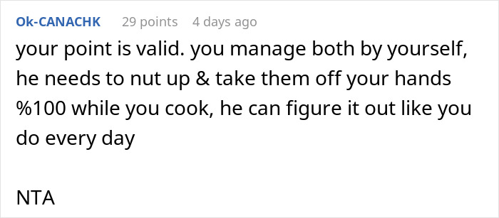 Husband Upset After Wife Refuses To Help Change The Child While Cooking Dinner