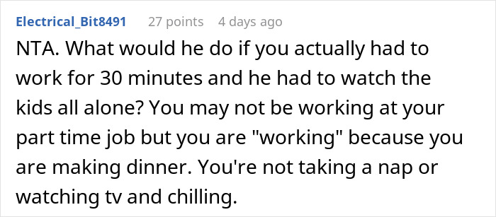 Husband Upset After Wife Refuses To Help Change The Child While Cooking Dinner