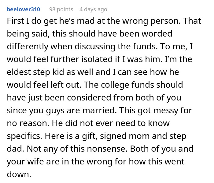 Man Accepts That Stepson Doesn’t Like Him, Refuses To Contribute To His College Fund