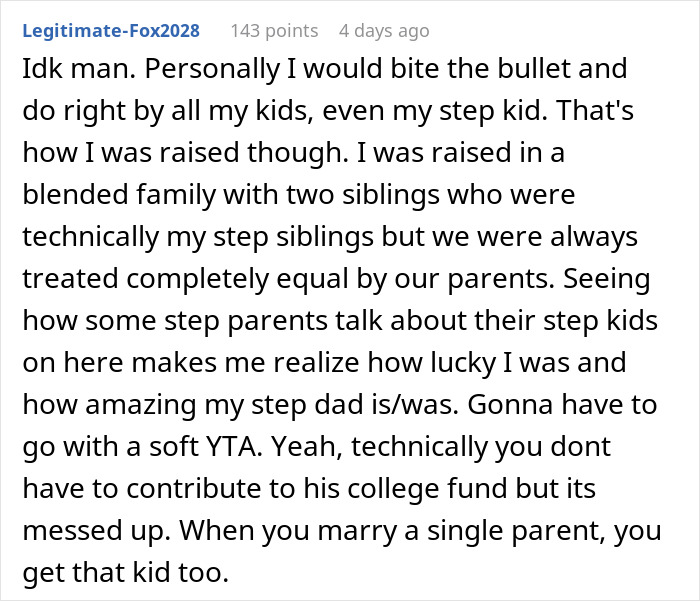 Man Accepts That Stepson Doesn’t Like Him, Refuses To Contribute To His College Fund
