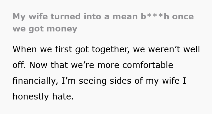 Wife Becomes A Controlling Tyrant Once Fam Gets Rich, Makes Everyone Miserable, Hubby Plans Divorce