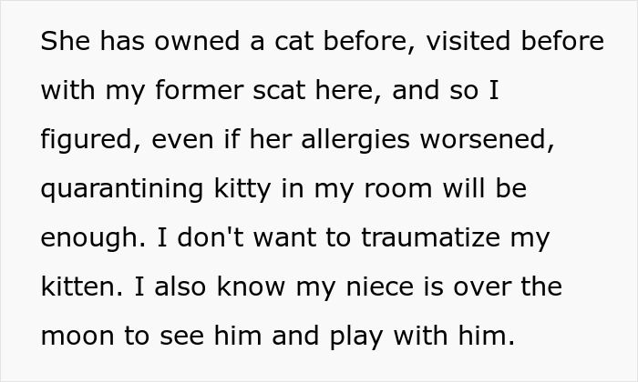 Pregnant Sis Demands Cat Be Removed During Visit, Older Sis Refuses, Parents Secretly Intervene