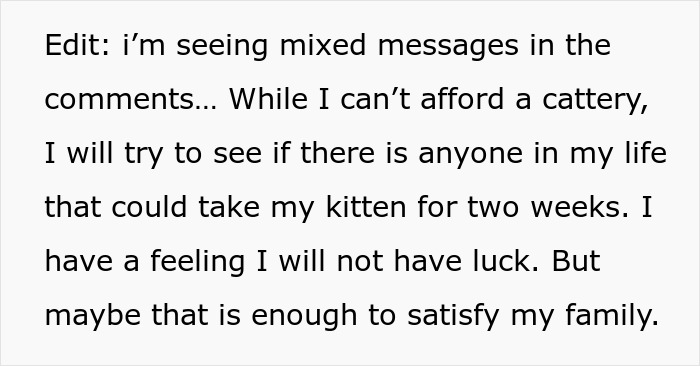 Pregnant Sis Demands Cat Be Removed During Visit, Older Sis Refuses, Parents Secretly Intervene