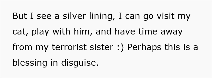 Pregnant Sis Demands Cat Be Removed During Visit, Older Sis Refuses, Parents Secretly Intervene