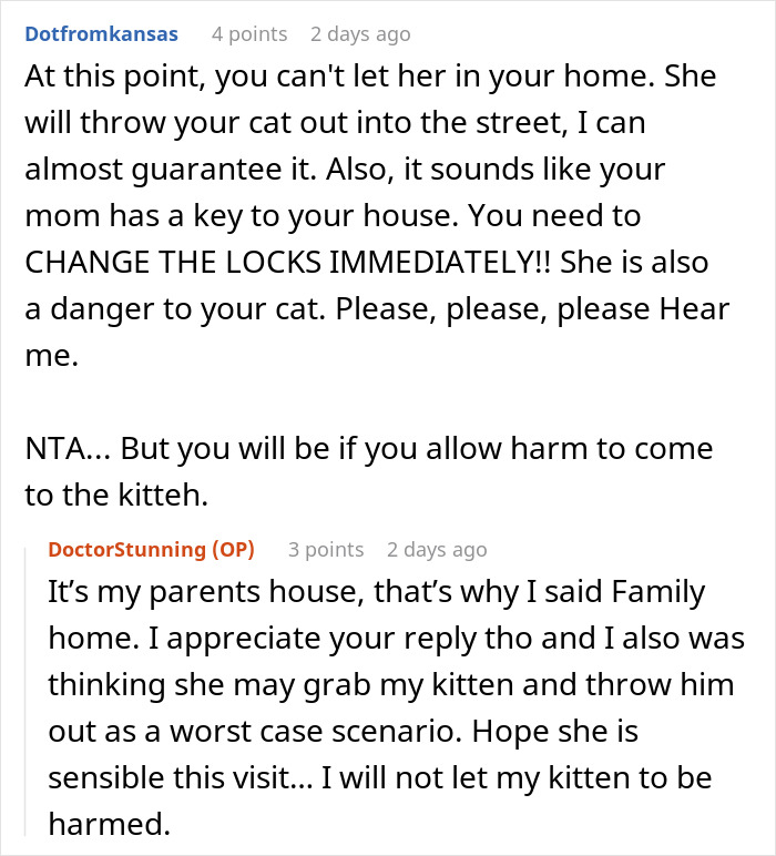 Pregnant Sis Demands Cat Be Removed During Visit, Older Sis Refuses, Parents Secretly Intervene