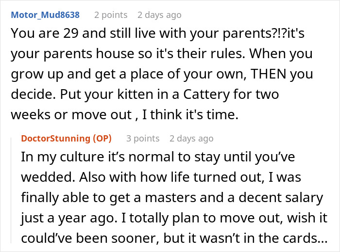 Pregnant Sis Demands Cat Be Removed During Visit, Older Sis Refuses, Parents Secretly Intervene