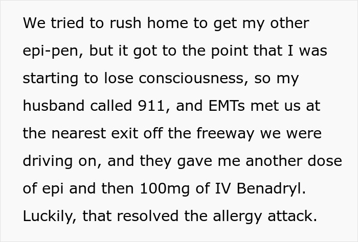 “They Weren’t Real Burgers”: Woman Goes Into Anaphylactic Shock After BIL Lies About The Food