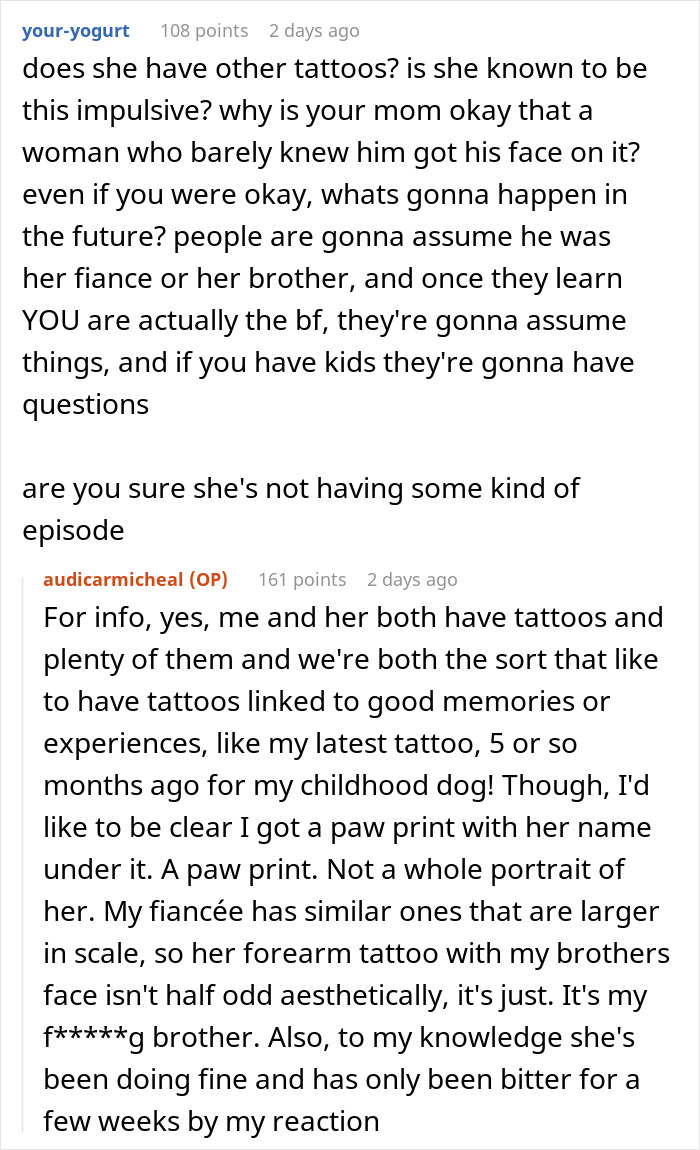 Man Is Honest About How Fiancée’s Tattoo Makes Him Feel, She Expected More Appreciation