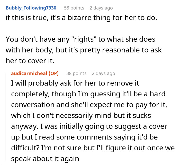Man Is Honest About How Fiancée’s Tattoo Makes Him Feel, She Expected More Appreciation