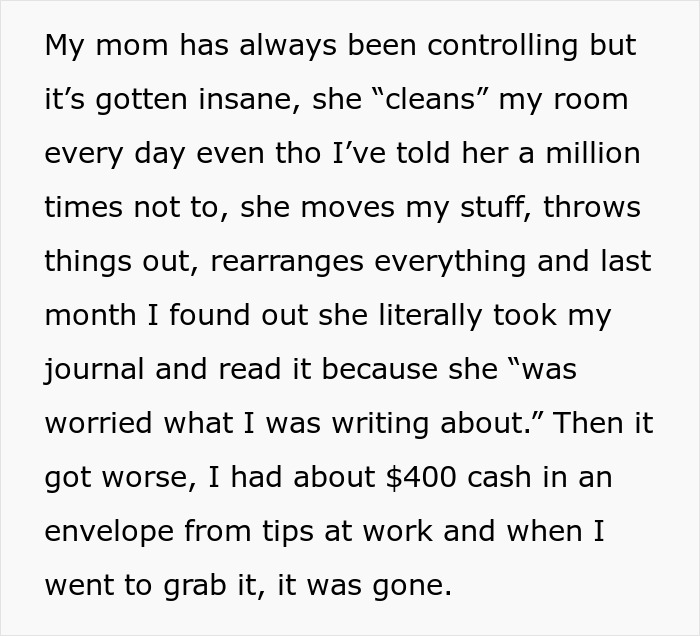 Mom “Confiscates” 22YO’s Cash, Takes Underwear As They Are ‘Immoral’, Loses It When She Installs Lock