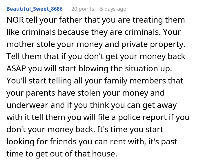 Mom “Confiscates” 22YO’s Cash, Takes Underwear As They Are ‘Immoral’, Loses It When She Installs Lock