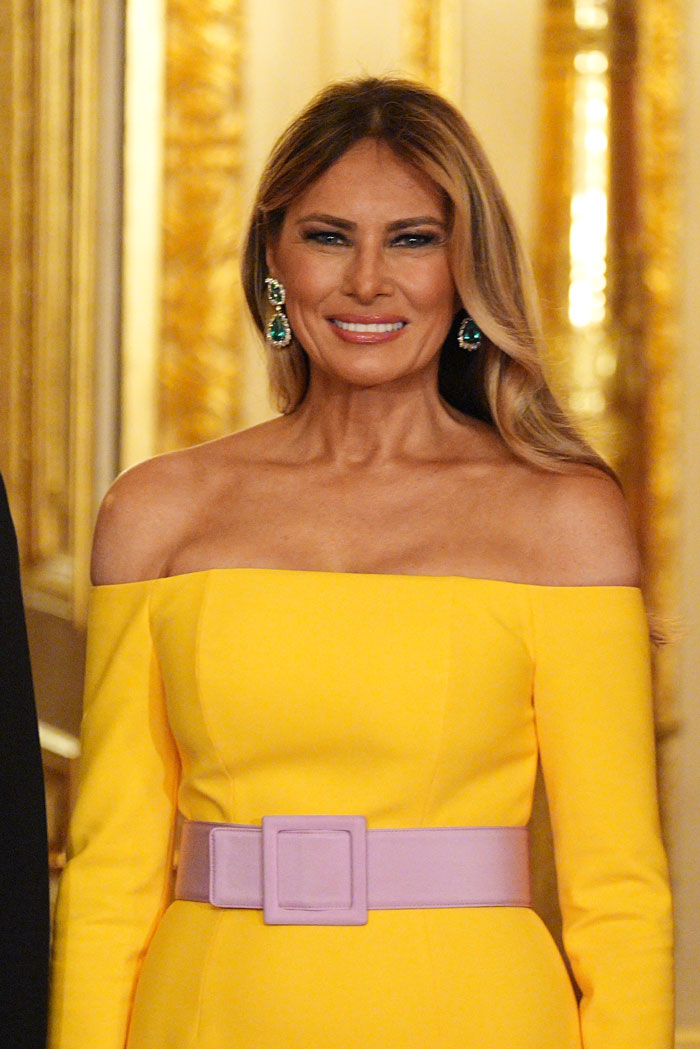 Melania Trump’s Optical Illusion Dress From Windsor Banquet Goes Viral As Fans Debate Its Color