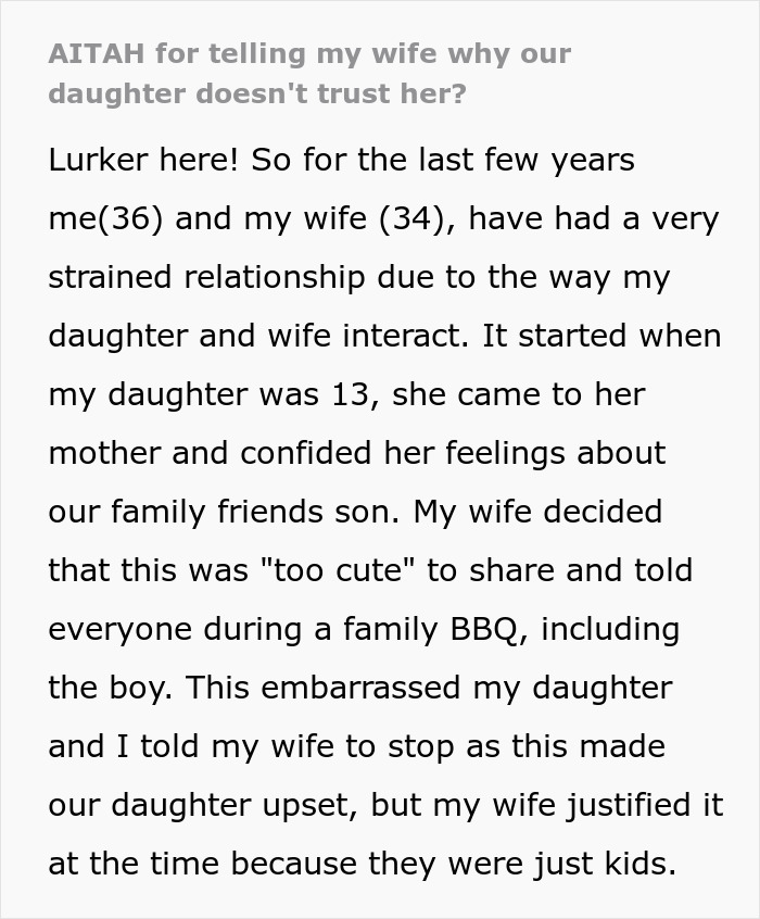 “I Had Enough”: Man Tells Wife It’s Her Own Fault Daughter Won’t Talk To Her