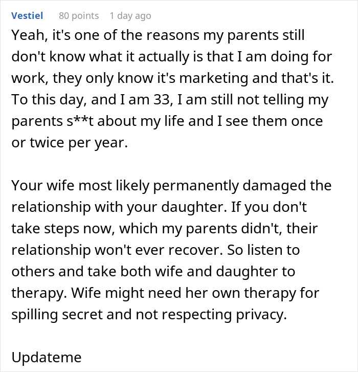 “I Had Enough”: Man Tells Wife It’s Her Own Fault Daughter Won’t Talk To Her